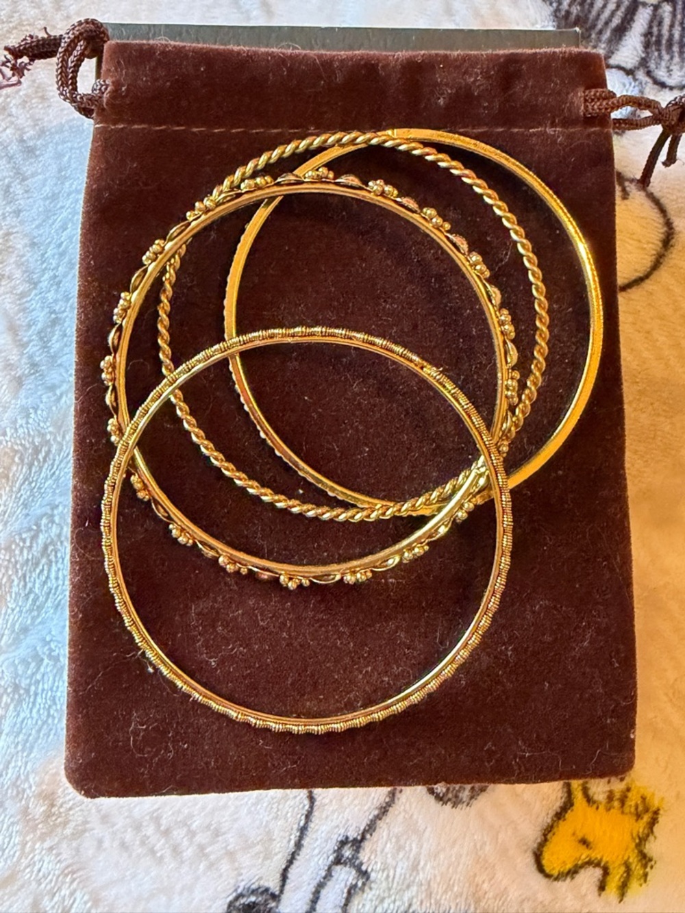 Rose Gold Stackable Bangle Set – 4 Piece Titanium Hypoallergenic Bracelets - Picture 5 of 5